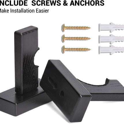 Display standard - Black - Baseball bat display standard - Baseball bat holder - Wall mounting - Horizontal baseball bat standard - Baseball bat holder - 2 pieces - Black.