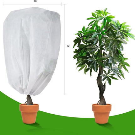 Plant frost protection - cold cover - plant cover - with drawstring and zip - 2-pack - 120 * 180 cm - white - for outdoor plants - shrub pots - plants - winter.