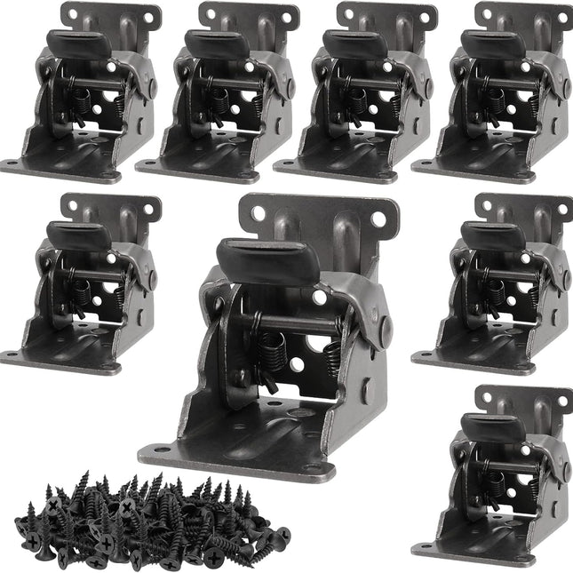 Table hinge - Folding hinge - 0-90 degree foldable - 8-pack - Lockable hinge - Lockable extension support bracket - with 64 screws, black.