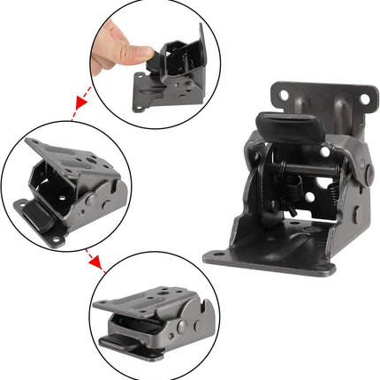 Table hinge - Folding hinge - 0-90 degree foldable - 8-pack - Lockable hinge - Lockable extension support bracket - with 64 screws, black.