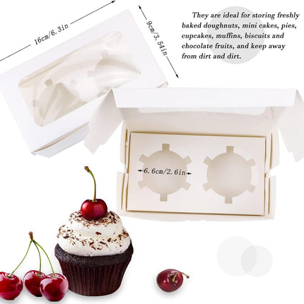 Cupcakedozen - With paper - 30 pieces - with 2 paper holders - Cupcake cases - Cake boxes - for birthday parties - Celebrations - Baking supplies - 16*9*7.5cm.