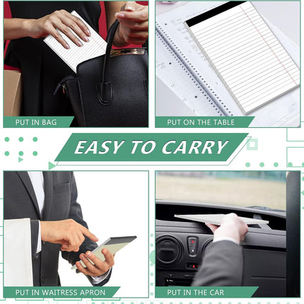 Notebooks - Notebooks - 5×8 inch - Notepads - 6-pack - for work, study, daily notes, checklists, lined writing pads, memos, office, home, school - 30 sheets/pack.