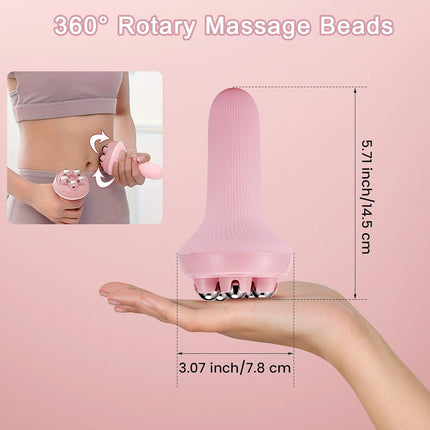 Massager - Portable Lymph Massage Roller - Neck Roller - Massage Tool - Helps Release Muscles, Face and Body - Face Roller - Facial Gua Sha Set (pink).