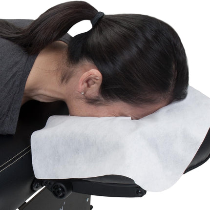 Disposable pillowcase - U-shaped pillow - 35*42cm - White - 100 pillowcases - Ultra soft - Anti-slip layer - Massage head support cover - Suitable for massage beds and chairs.
