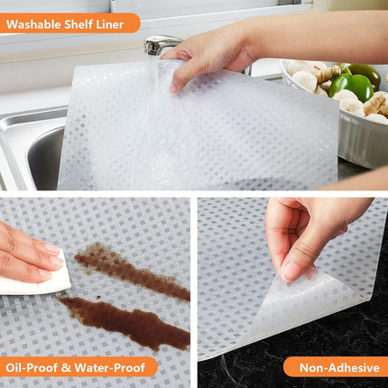 EVA Drawer Liner - Waterproof - Non-slip - Thickened - Drawer Mat - Insulation Mat - Clear - 50*150cm - Cuttable - Suitable for wardrobe, cabinet and shoe rack mats.