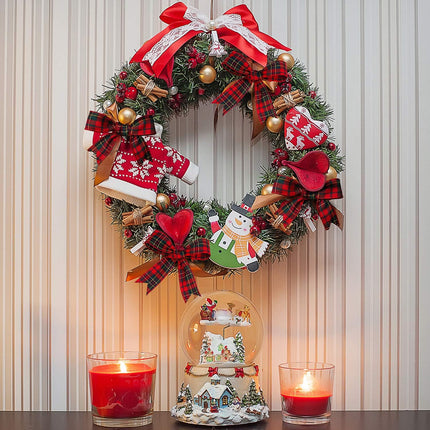 Christmas checkered ribbon - Jute ribbon with wire edge - Easy to bend - Red and green checkered ribbon - For Christmas tree decoration - DIY - Flower arranging - Crafting - 5 cm * 6 m.