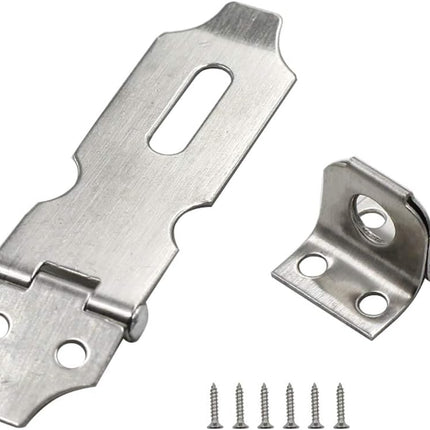 Biaungdo 2" Padlock Hasp Latch Lock Door Clasp Gate Lock Stainless Steel Silver 12 Pack.