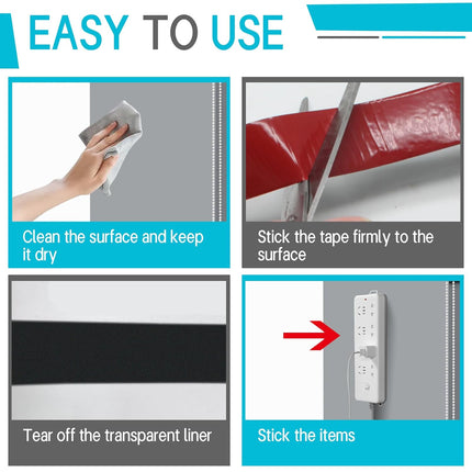 Biaungdo 1 Roll Double Sided Tape Heavy Duty, 155 inch x 1 inch Black Two Sided Mounting Tape, Removable Picture Hanging Adhesive Strips for Poster, Carpet, Walls Decor.
