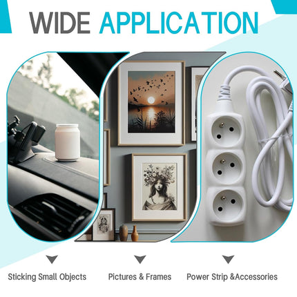 Biaungdo 1 Roll Double Sided Tape Heavy Duty, 155 inch x 1 inch Black Two Sided Mounting Tape, Removable Picture Hanging Adhesive Strips for Poster, Carpet, Walls Decor.