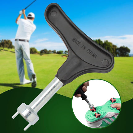 Biaungdo Golf Spike Tool for Spike Shoes, Black Golf Shoe Spike Wrench, Zinc Alloy Golf Spike Removal Tool.