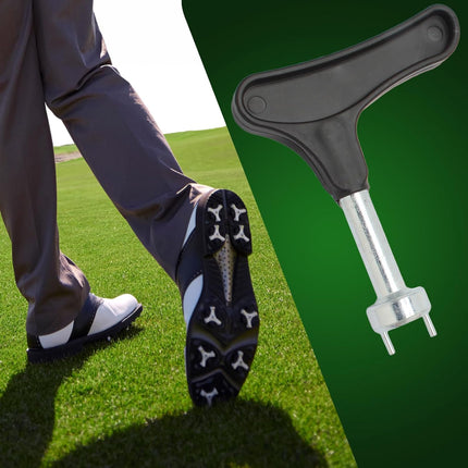 Biaungdo Golf Spike Tool for Spike Shoes, Black Golf Shoe Spike Wrench, Zinc Alloy Golf Spike Removal Tool.