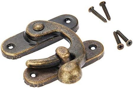 Biaungdo 5pcs Retro Vintage Style Swing Bag Clasp Closure Lock Latch for Furniture Wooden Box Jewelry Case Bronze Tone.