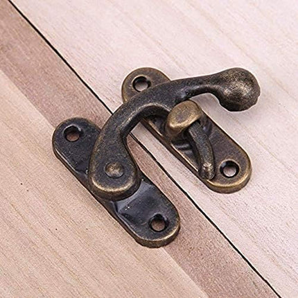 Biaungdo 5pcs Retro Vintage Style Swing Bag Clasp Closure Lock Latch for Furniture Wooden Box Jewelry Case Bronze Tone.