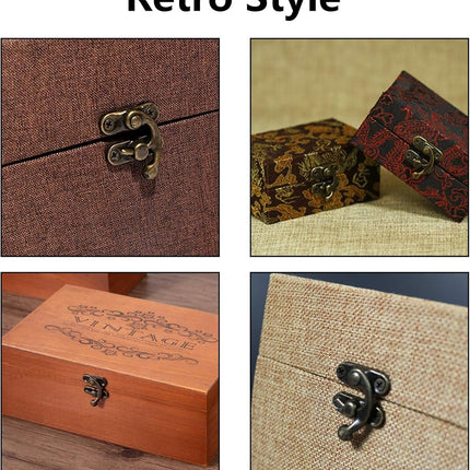 Biaungdo 5pcs Retro Vintage Style Swing Bag Clasp Closure Lock Latch for Furniture Wooden Box Jewelry Case Bronze Tone.