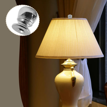 Biaungdo 2 Pcs Ball Lamp Finial Cap Knob, Silver Lamp Shade Screw Cap Top Lamps Decoration for Lamps Shade Holder, 1/4-27 Inch, Silver.
