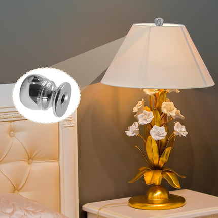 Biaungdo 2 Pcs Ball Lamp Finial Cap Knob, Silver Lamp Shade Screw Cap Top Lamps Decoration for Lamps Shade Holder, 1/4-27 Inch, Silver.
