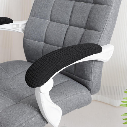 FORCHEER Office Chair Armrest Covers Stretchable Water Resistant Jacquard Elastic Band Short Computer Chair Arm Covers for Desk Chairs 8-13inch Washable 2 Pieces-Black.