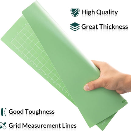 WISYOK 12x8.5 Inch Cutting Mats, 2-Pack Standard Grip Reusable Adhesive Mats for Crafts, Quilting, Sewing.