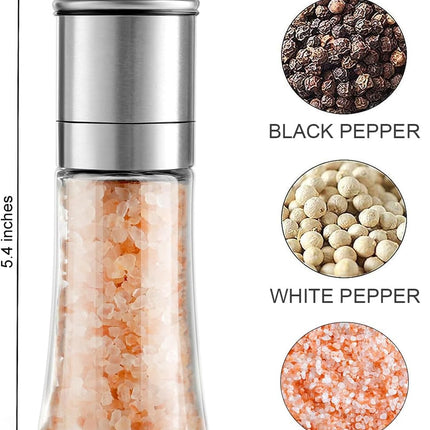 Salt Grinder Pepper Mill, and Set (Single Grinder).