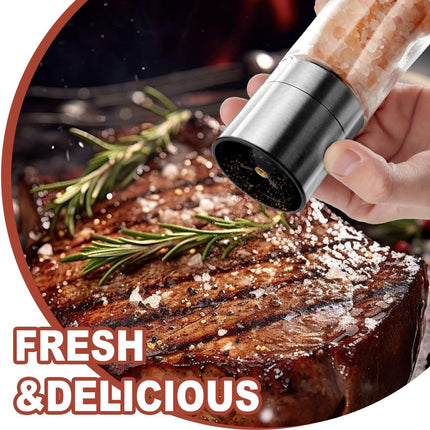 Salt Grinder Pepper Mill, and Set (Single Grinder).