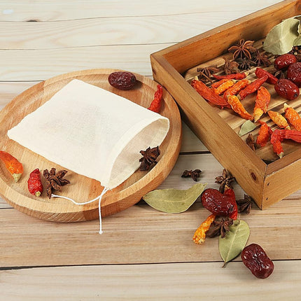YQL Spice Bags for Cooking,30PCS 4x6 Inch Muslin Bags with Drawstring Tea Filter Bags Cheesecloth Bags for Straining Reusable Natural Cotton Sachet/Herb Bags.