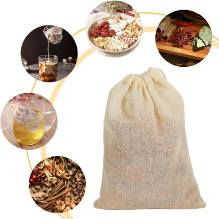 YQL Spice Bags for Cooking,30PCS 4x6 Inch Muslin Bags with Drawstring Tea Filter Bags Cheesecloth Bags for Straining Reusable Natural Cotton Sachet/Herb Bags.