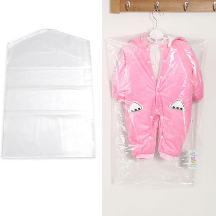 20 Pack Clear Plastic Clothes Covers, 27.5 Inch Dry Cleaning Bags Hanging Dust Proof Garment Bags for Kids for Home Storage, Dry Cleaners (45 x 70cm).