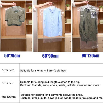 20 Pack Clear Plastic Clothes Covers, 27.5 Inch Dry Cleaning Bags Hanging Dust Proof Garment Bags for Kids for Home Storage, Dry Cleaners (45 x 70cm).