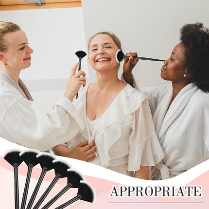 12 Pcs Soft Facial Fan Brush Blush Makeup Brush Face Mask Acid Applicator Multi Use Cosmetic Tools for Peel Mask Makeup for Mud Cream(Black).