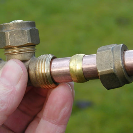 Biaungdo 50 Pcs Brass Compression Fitting, 1/4" Tube OD Compression Sleeves Ferrules Brass Compression Tube Fitting Assortment.