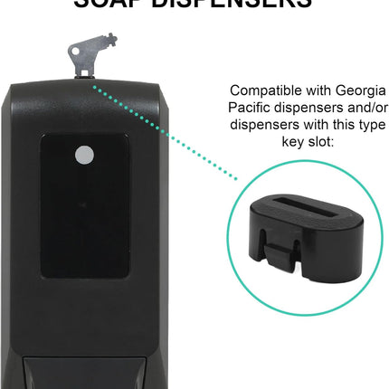 Paper Towel Dispenser Key for Georgia Pacific Commercial Machines - Also Fits GP Toilet Paper and Soap Dispensers, 3-pk.