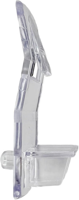 Self-Locking Shelf Support Clips, Made in The USA - for 3/4" Thick Shelves, 5mm Dowel Peg - for Kitchen Cabinet, Cupboard, Pantry, Closest, Book Shelves - Clear Plastic Clip (8, Clear).