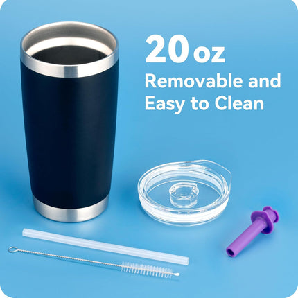 20 oz Straw Lid - Replacement Leak - Proof Cover for 3.2 - inch Press - Fit Cup Mouths of Brands: TEEZWONDER, LEIOH, VIWIS, SUNWILL, NewEleven, MJZAKEFR, AXIARA, Niduilef, SANDJEST(Purple).