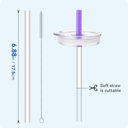 20 oz Straw Lid - Replacement Leak - Proof Cover for 3.2 - inch Press - Fit Cup Mouths of Brands: TEEZWONDER, LEIOH, VIWIS, SUNWILL, NewEleven, MJZAKEFR, AXIARA, Niduilef, SANDJEST(Purple).