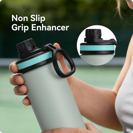 6 Pack Rubber Lid Grip Bands Three Finger Spout Lid, Non-Slip & Multicolor Grip Strap, Fits for Wide Mouth Water Bottle Lid with Detachable Band.