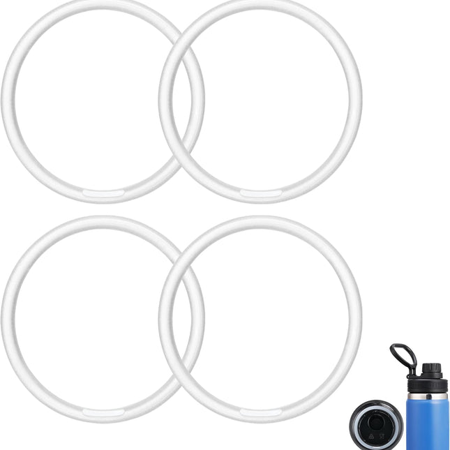 Gasket Replacement Three Finger Water Bottle Spout Lid ONLY, 4 Pack Silicone Sealing O Rings, Leak Proof & Precise Fit.