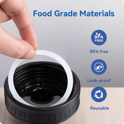Gasket Replacement Three Finger Water Bottle Spout Lid ONLY, 4 Pack Silicone Sealing O Rings, Leak Proof & Precise Fit.