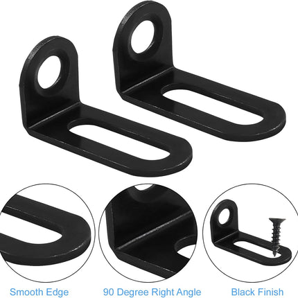 Biaungdo 12 Pcs 18x19x37mm/0.7"x0.75"x1.46" Adjustable Right Angle Brackets L-Shape Corner Brace Support Black.