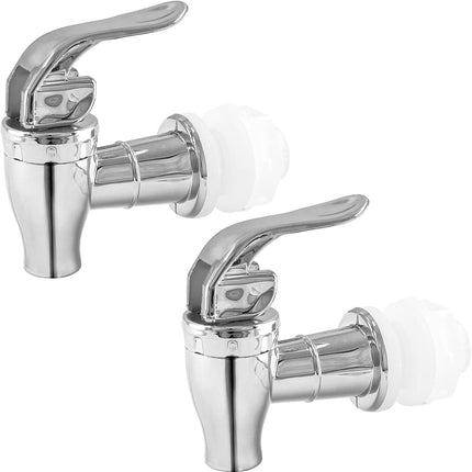 Biaungdo 2 Pcs Replacement Spigot for Beverage Dispenser, Silver Push Style Beverage Dispenser Carafe Spigot Water Dispenser Replacement Spout Faucet.