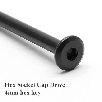 Biaungdo M6 x 100mm Bunk Bed Bolts, Hex Drive Socket Furniture Barrel Screws Bolt Nuts Furniture Crib Baby Bed Bolt with Wrench(Black, 12 Pcs).