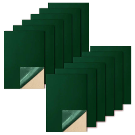 Biaungdo 12 Pcs Self Adhesive Felt Sheets, Dark Green 8 x 12 Inch Felt Fabric Sheet with Adhesive Backing for Arts Crafts Drawer Jewelry Box(A4 Size).