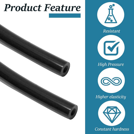 Biaungdo 1/8" OD Pneumatic Tubing Pipe, Black PU Air Brake Hose Line for Air Compressor Fitting, Water Fluid Transfer (10 Meter/32.8ft).