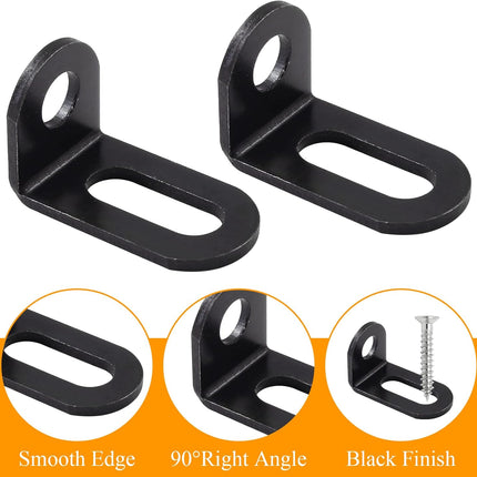 Biaungdo 18x18x33mm/0.7"x0.7"x1.3" Adjustable Right Angle Brackets L-Shape Corner Brace Support Black- (30 Pcs).