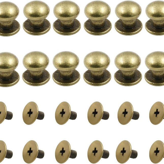 Biaungdo 12pcs 0.31" x 0.39" Mini Drawer Pulls, Round Cabinet Knobs Handles Pulls for Dresser Closet Chest Drawer Wooden Jewelry Box Cases, Antique Bronze.