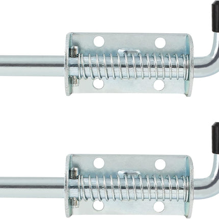 Biaungdo 2 Pcs 5 Inch Spring Loaded Latch Pin, Heavy Duty Carbon Steel Barrel Bolt Latch, Sliding Door Lock for Utility Trailer Gate, Cabinets.