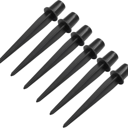 Biaungdo 6 Pack Metal Stakes, 5.3 Inch Solar Light Replacement Stakes, Black Outdoor Ground Stake for Yard Landscape Garden Pathway Patio Lamps Pole.