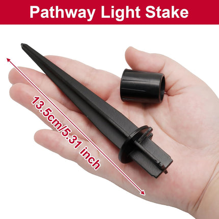 Biaungdo 6 Pack Metal Stakes, 5.3 Inch Solar Light Replacement Stakes, Black Outdoor Ground Stake for Yard Landscape Garden Pathway Patio Lamps Pole.