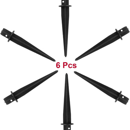 Biaungdo 6 Pack Metal Stakes, 5.3 Inch Solar Light Replacement Stakes, Black Outdoor Ground Stake for Yard Landscape Garden Pathway Patio Lamps Pole.