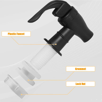 Biaungdo 2 Pcs Replacement Spigot for Beverage Dispenser, Black Push Style Beverage Dispenser Carafe Spigot Water Dispenser Replacement Spout Faucet.