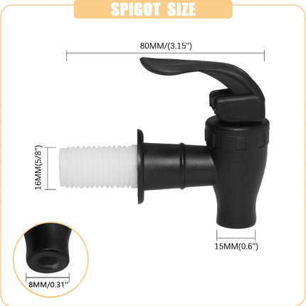 Biaungdo 2 Pcs Replacement Spigot for Beverage Dispenser, Black Push Style Beverage Dispenser Carafe Spigot Water Dispenser Replacement Spout Faucet.